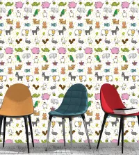 Papel de parede infantil fazendinha 3466-8384