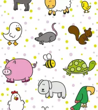 Papel de parede infantil fazendinha 3466-8386