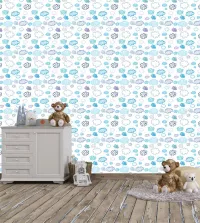 Papel de parede quarto de menino nuvens 3468-8393