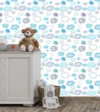 Papel de parede quarto de menino nuvens 3468-8394