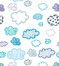 Papel de parede quarto de menino nuvens 3468-8395