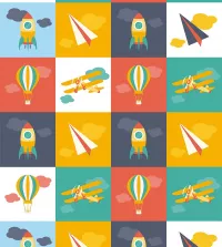 Papel de parede infantil quadriculado menino 3471-8403