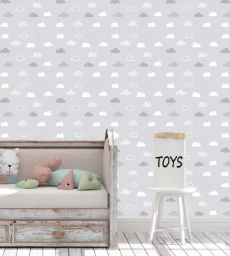 Papel de parede nuvens com fundo cinza