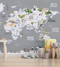 Papel de Parede Mapa Word Map animais 3482-8432