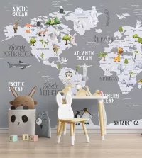 Papel de Parede Mapa Word Map animais 3482-8433