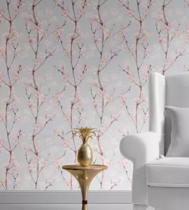 Papel de parede adesivo flor de cerejeira