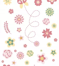 Papel de parede floral delicado infantil 3487-8448