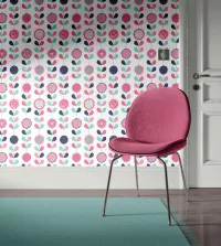 Papel de parede floral com flores pendentes 3488-8452