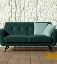 Papel de parede floral com folhas pendentes 3489-8453