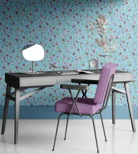 Papel de parede Floral turquesa 3492-8461