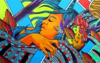 Papel de parede Grafite sleep