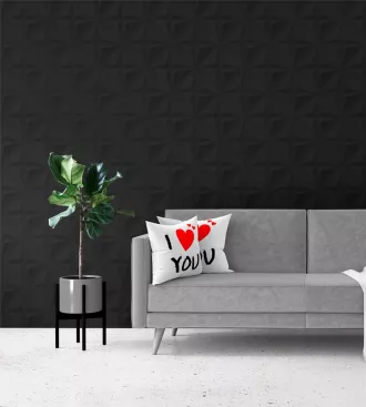 Papel de parede 3D dobras tons preto