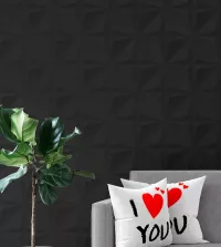 Papel de parede 3D dobras tons preto 3499-8475