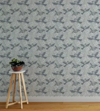 Papel de parede flores e colibris