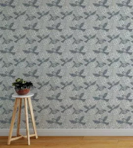 Papel de parede flores e colibris