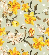 Papel de parede Floral com pequenos lírios 3502-8486