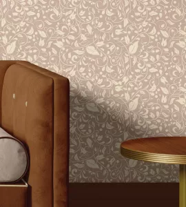 Papel de parede Floral com ramos em tons rosê