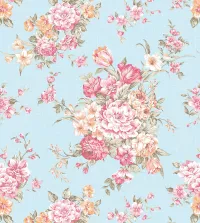 Papel de parede Floral buques com fundo azul. 3504-8492