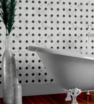 Papel de parede adesivo Mosaico Mármore cinza