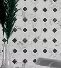 Papel de parede adesivo Mosaico Mármore cinza 3507-8502