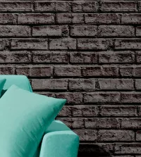 Papel de parede adesivo pedras tons escuros 3509-8508