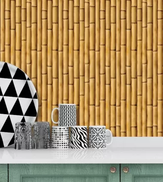 Papel de parede bambu em varas