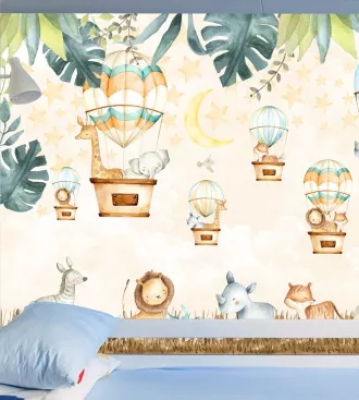 Papel de parede Safari Baby em balões