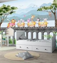 Papel de parede Safari trenzinho 3516-8530