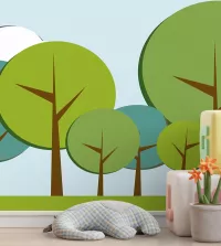 Papel de parede Aquarela arvores 3517-8535