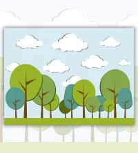 Papel de parede Aquarela arvores 3517-8536