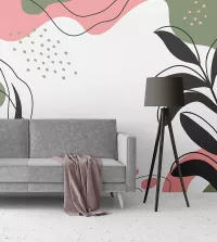Papel de parede Boho rosa e cinza 3522-8547