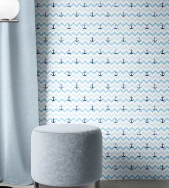 Papel de parede Chevron bebê náutico