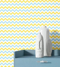 Papel de parede Chevron amarelo e azul 3526-8559