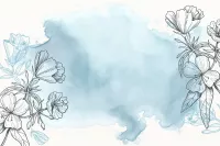 Papel de Parede aquarela primaveril tons azul