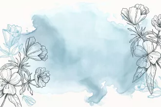Papel de Parede aquarela primaveril tons azul