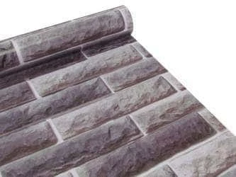 Papel de parede canjiquinha pedras tijolo cinza
