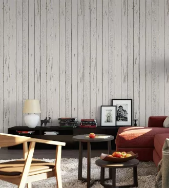Papel de parede madeira com ripas claras