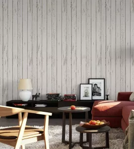 Papel de parede madeira com ripas claras