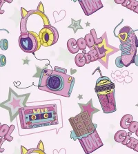 Papel de parede infantil diversão cool girl 3568-8663