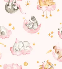Papel de parede infantil aquarela soninho 3569-8666