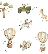 Papel de parede infantil aquarela safari baby 3570-8669