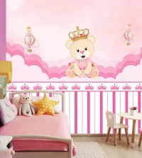 Papel de parede infantil princesa ursinha 3567-8670