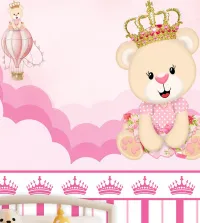 Papel de parede infantil princesa ursinha 3567-8671