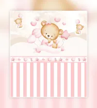 Papel de parede infantil ursinha soft 3572-8675