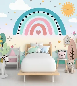 Mural infantil arco íris
