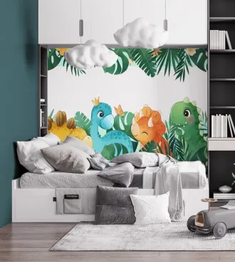 Mural infantil família Dinossauro