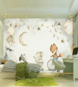Foto Mural Infantil noite animais