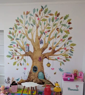 Mural infantil família Dinossauro