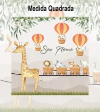 Mural infantil safari animal balões 3583-8713