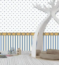 Papel de parede infantil coroa com listrado 3584-8714